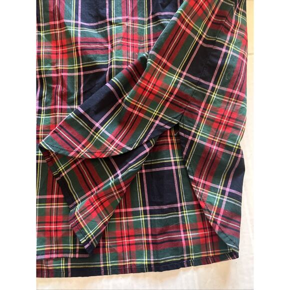 Talbots Red Tartan Plaid Shirt Sz XL Pullover Rhinestone Buttons Accent Holiday - Picture 6 of 12